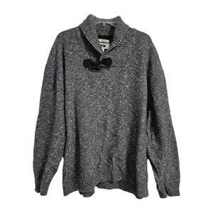 Joseph Abboud Italian Yarn Classic Sweater Men's 3X Gray Shawl Neck Grandpacore